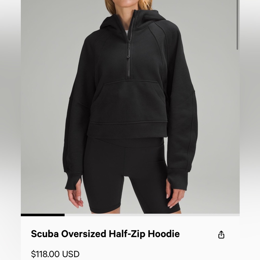 Lululemon Black Half Zip Scuba
